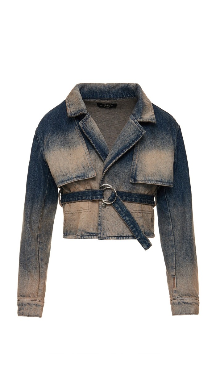 Denim jacket with belt