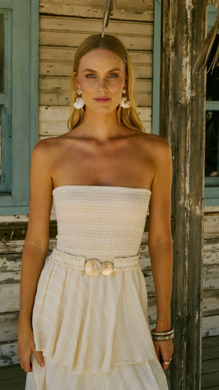 Say Dune Dress Ecru
