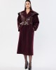 WOOL BHEMIS COAT WITH FAUX LEATHER VEST
