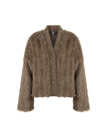 Rosena Kahve Kürk Ceket Hırka