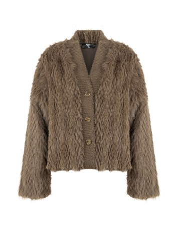 Rosena Kahve Kürk Ceket Hırka