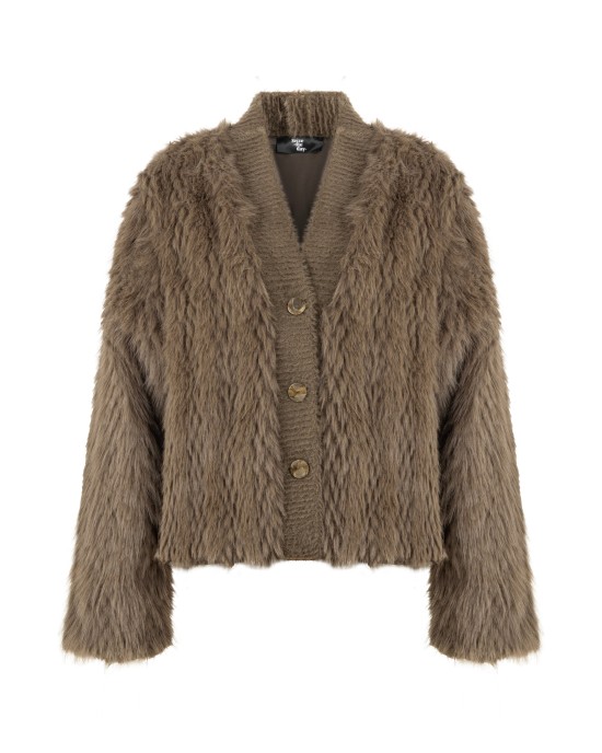 Rosena Kahve Kürk Ceket Hırka Rosena Kahve Kürk Ceket Hırka