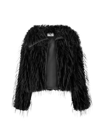 Cleo Siyah Kürk Mont