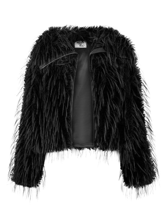 Cleo Siyah Kürk Mont