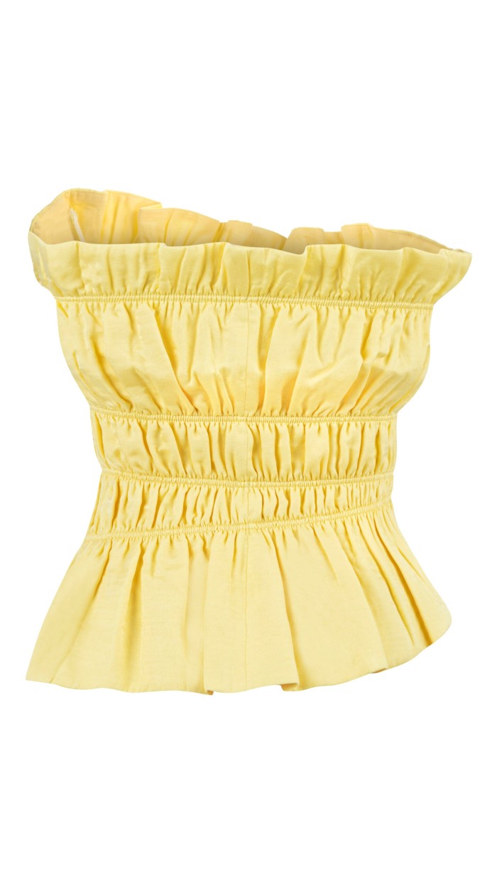 Kuun Limon Sarısı Corset Top