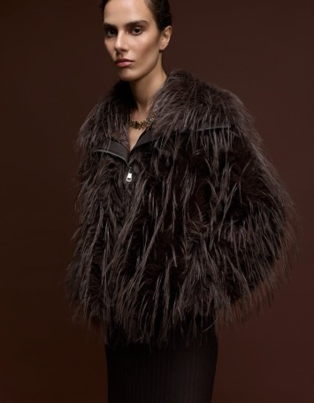 Cleo Kahve Kürk Mont