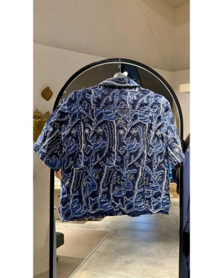 Lacivert Transparan Gömlek