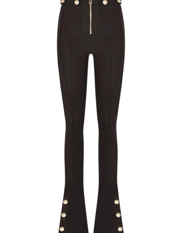 Scarlett Gold Flare Leggings Brown