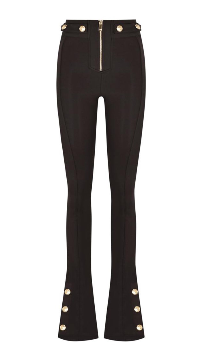 Scarlett Gold Flare Leggings Brown