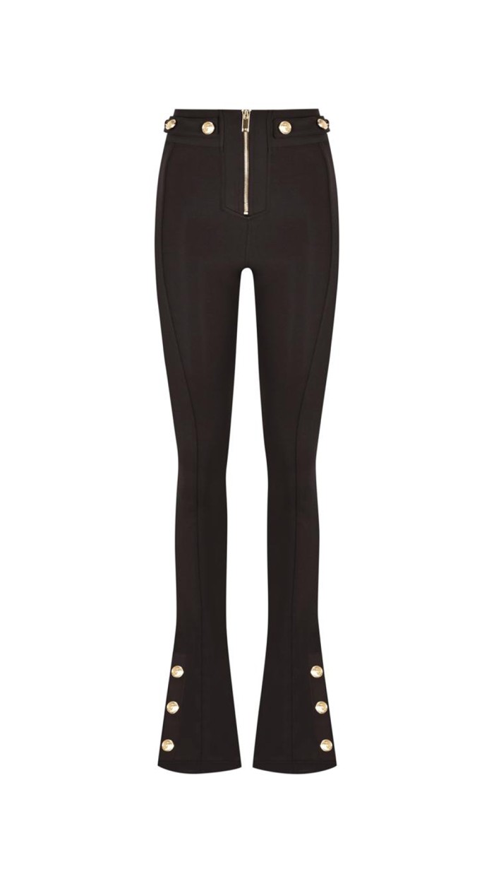 Scarlett Gold Flare Leggings Brown