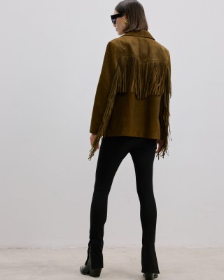 Püsküllü Süet Blazer Ceket