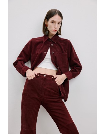Bordo Süet Gömlek