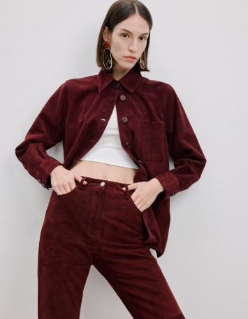 Bordo Süet Gömlek