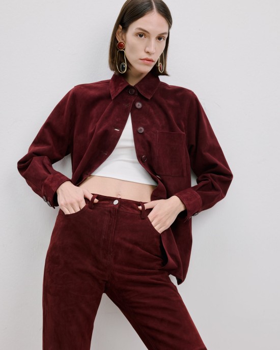 Bordo Süet Gömlek Bordo Süet Gömlek