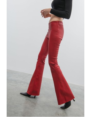 İspanyol Paça Deri Pantolon