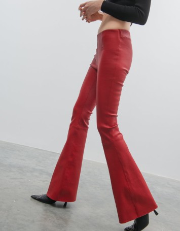 İspanyol Paça Deri Pantolon