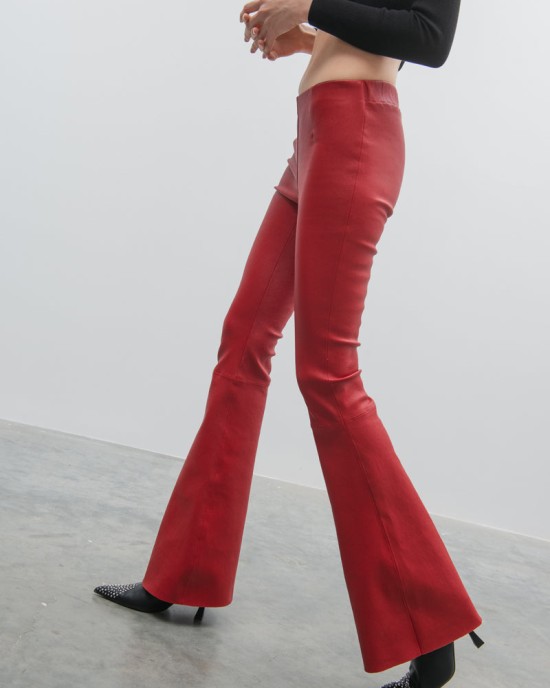 İspanyol Paça Deri Pantolon