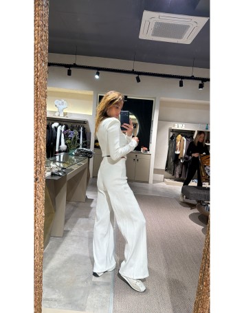 Nava Acid Wash Ekru Pantolon