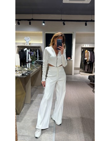 Nava Acid Wash Ekru Pantolon