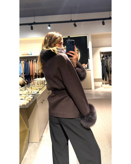 5203 Kaşe Fox Kahverengi Kaban