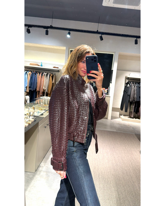 5607 Bordo Deri Ceket