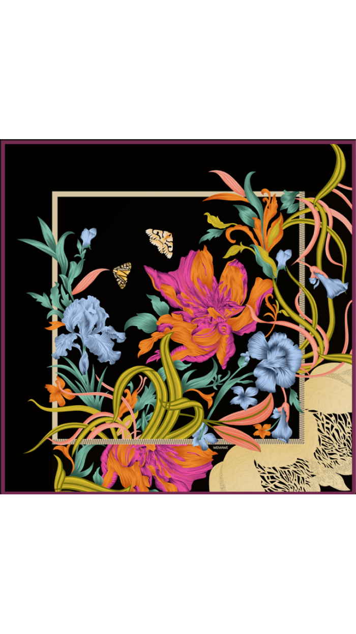 Bloom Black Scarf
