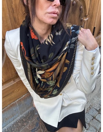 Gaia Black Wool Scarf