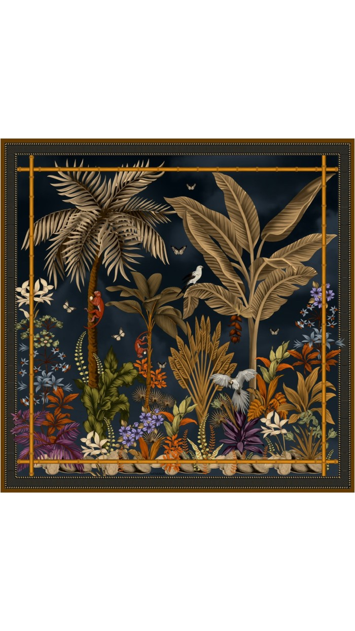 Gaia Black Wool Scarf