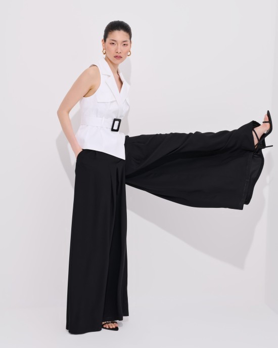 Liza Pileli Pantolon-Etek Dökümlü Geniş Paça Liza Pileli Pantolon-Etek Dökümlü Geniş Paça