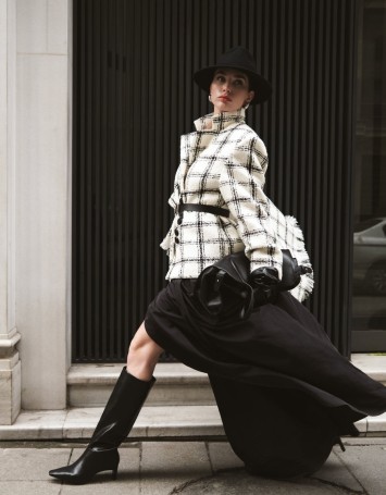 Cloudy Check Chane Ceket