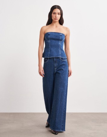 Hotfix Baskılı Denim Pantolon