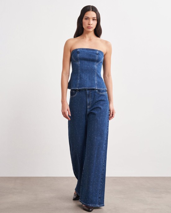 Hotfix Baskılı Denim Pantolon Hotfix Baskılı Denim Pantolon
