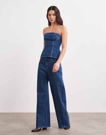 Hotfix Baskılı Denim Pantolon