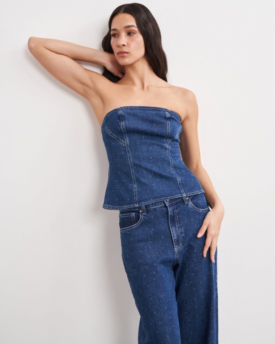Hotfix Baskılı Denim Pantolon Hotfix Baskılı Denim Pantolon