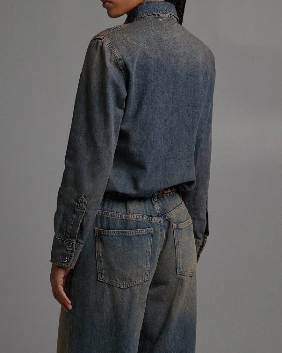 Washed-out denim shirt