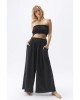 Siyah Keten Crop Top