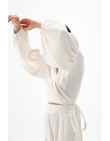 Crinkle Balon Kol Bluz